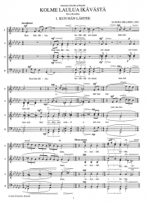 Score Sample - Kolme laulua ikävästä 