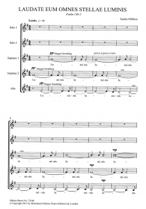 Score Sample - Laudate eum omnes stellae luminis
