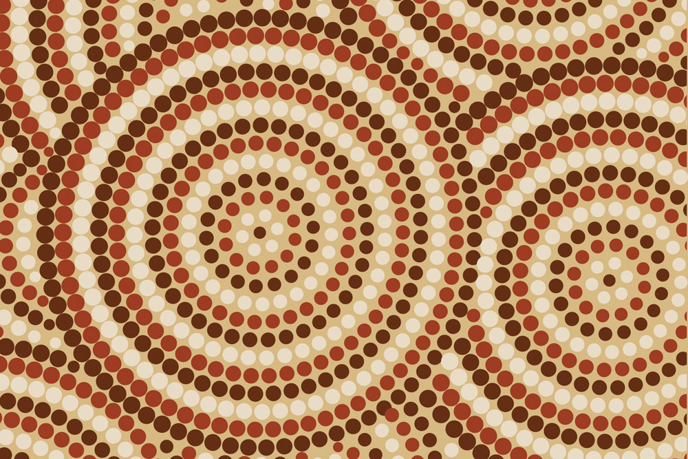 Australian Aboriginal art - dot painting of earth circles